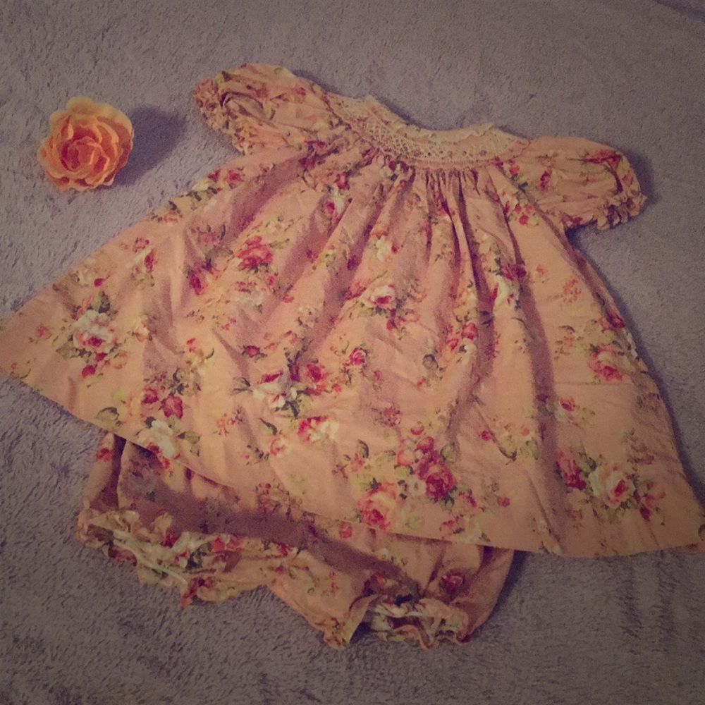 Petit Ami Smocked Dress and Bloomer Set
